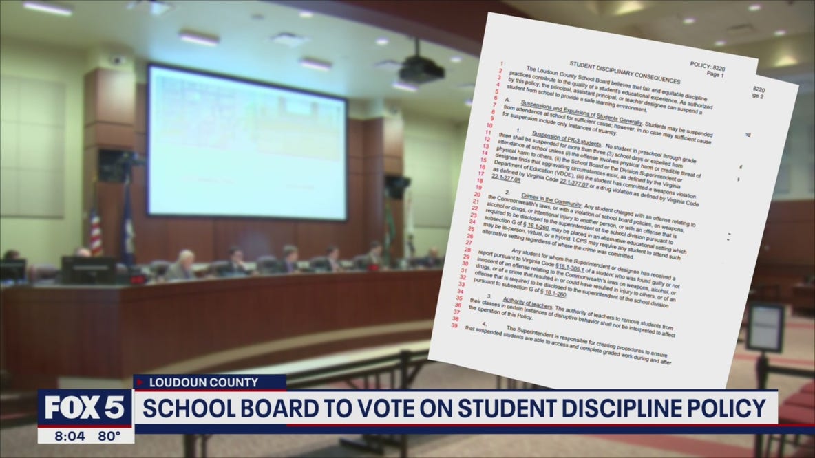 Loudoun County School Board to vote on student discipline policy